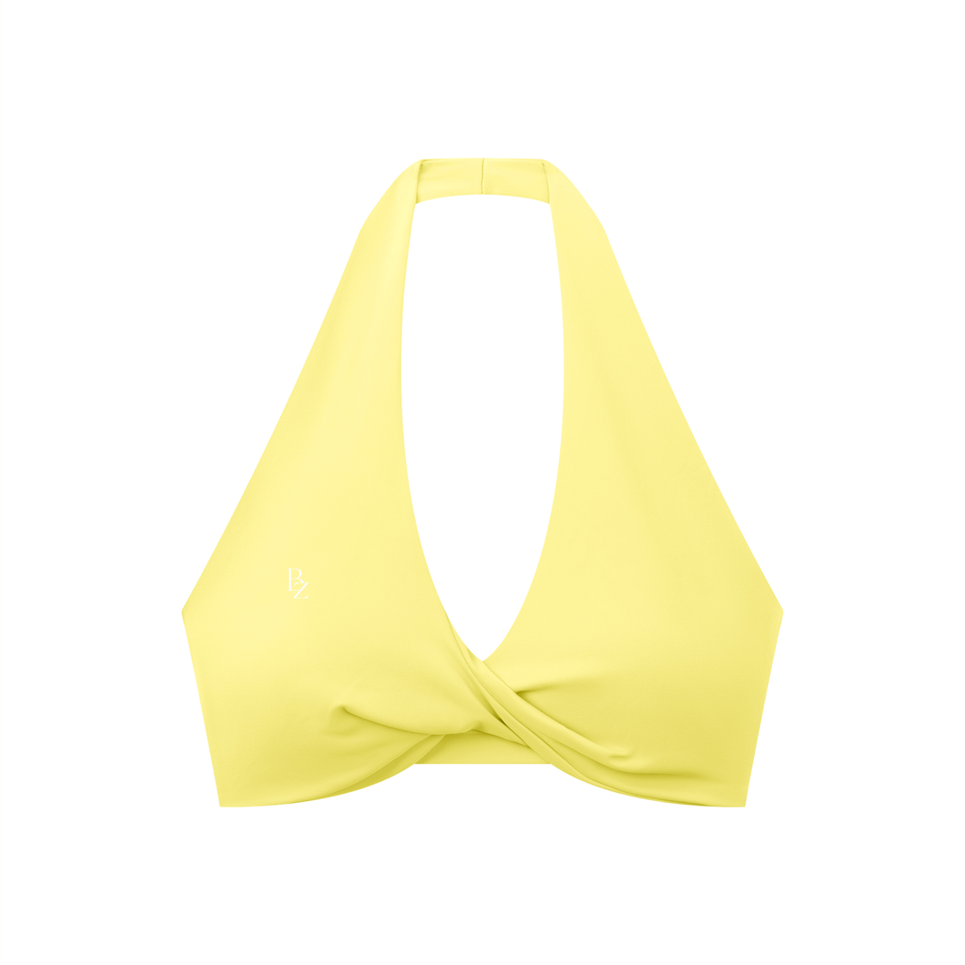 Women’s Pleated Halter Sports Bra – Twist Front Workout Crop Top