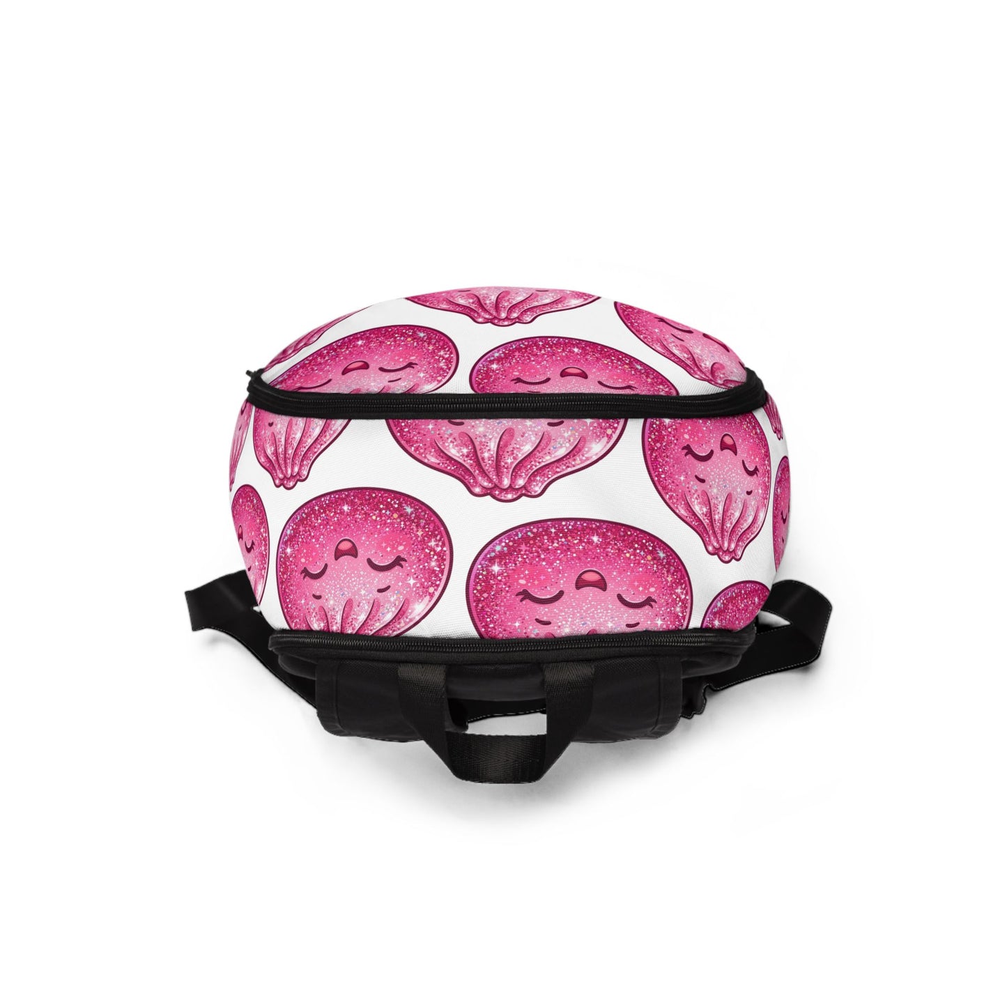 Pink Kawaii Dumpling Backpack — Cute Smiling Bao Pattern School & Travel Bag