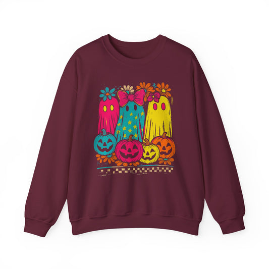 Halloween Ghost Sweatshirt — Pumpkin & Ghosts - Halloween Sweatshirt - Halloween Costumes - Halloween Shirt