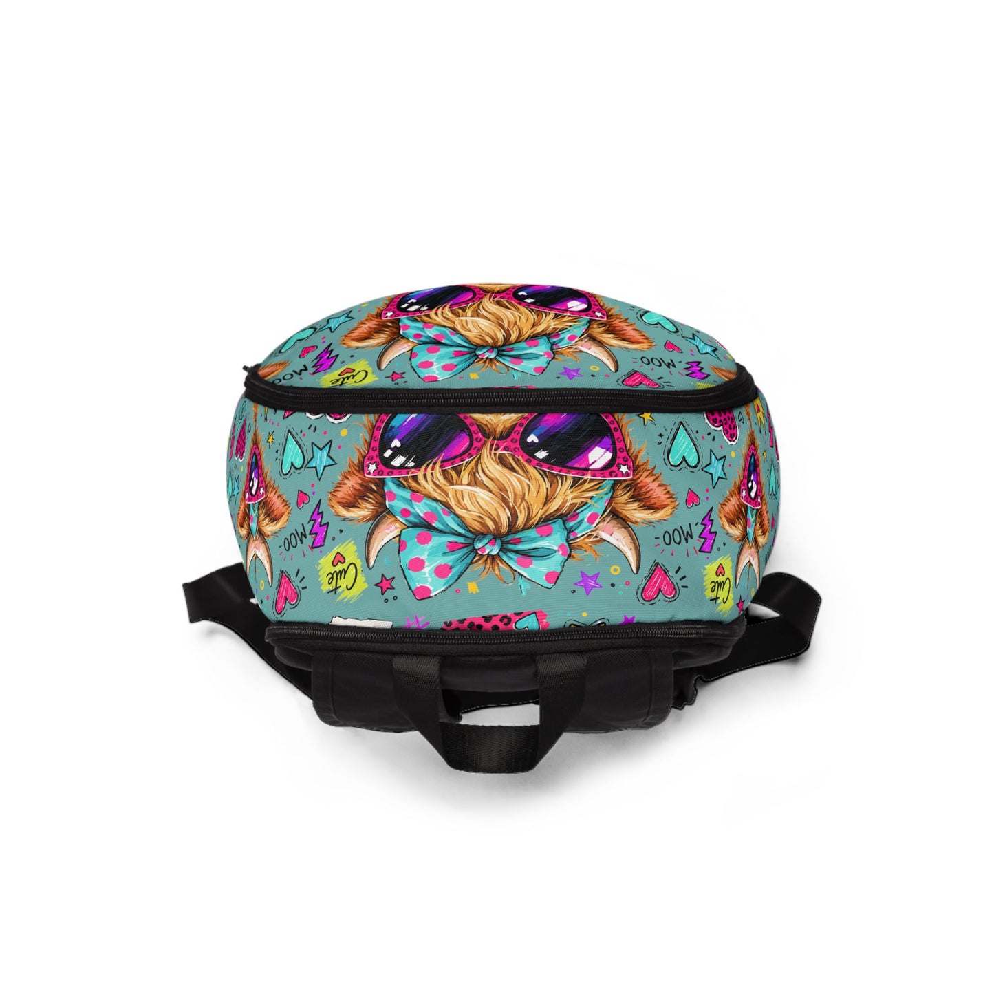 Cute Llama Bubblegum Backpack — Colorful Kids School Bag with Sunglasses Design