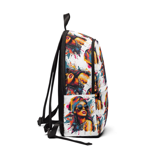 Colorful Pop Art Woman Backpack — Stylish Graphic School & Travel Bag
