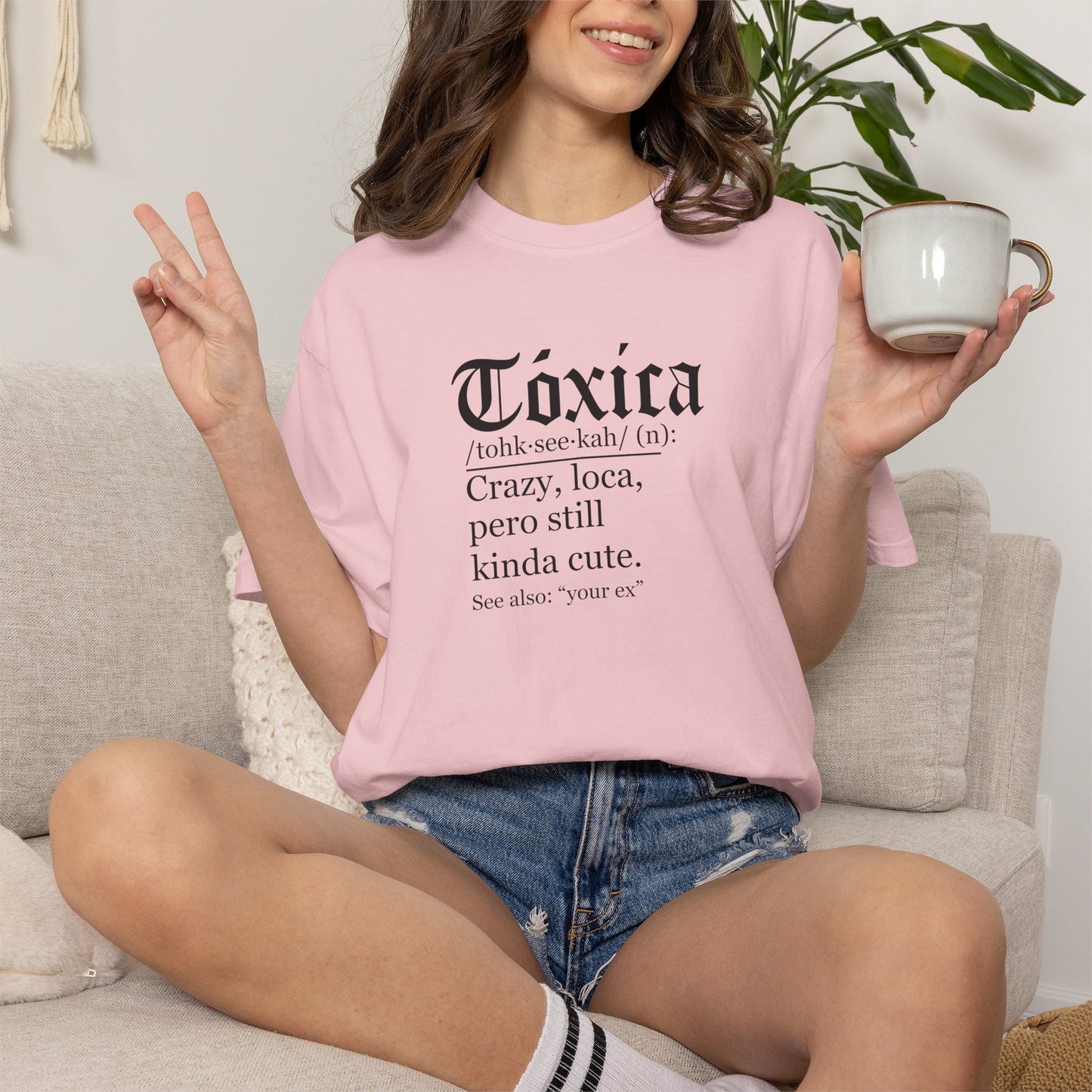 T-shirt — Tóxica Definition Front & Mexican Flag Butterfly Back