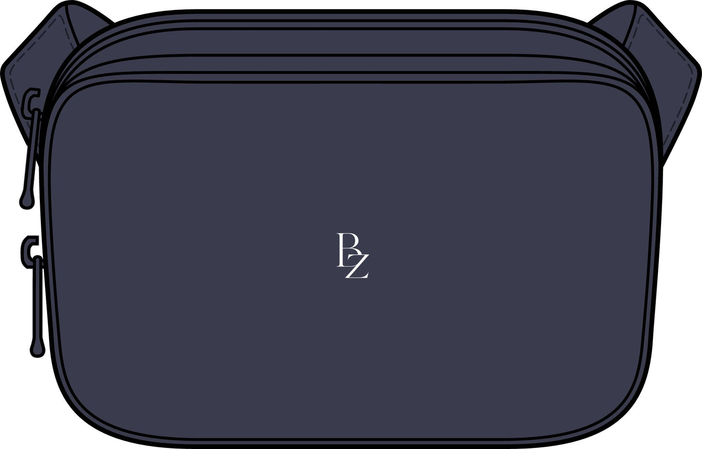 Matte Dual-Compartment Crossbody Bag — Minimal Everyday Sling with PZ Logo