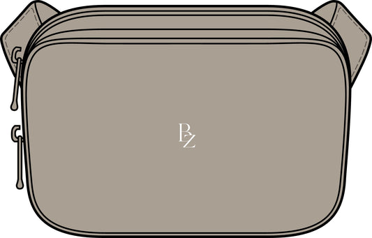Matte Dual-Compartment Crossbody Bag — Minimal Everyday Sling with PZ Logo
