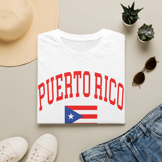 Puerto Rico Flag T-Shirt — Bold Red Arch College Tee