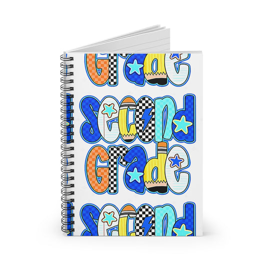 Second Grade Spiral Notebook — Colorful Back-to-School Ruled Journal