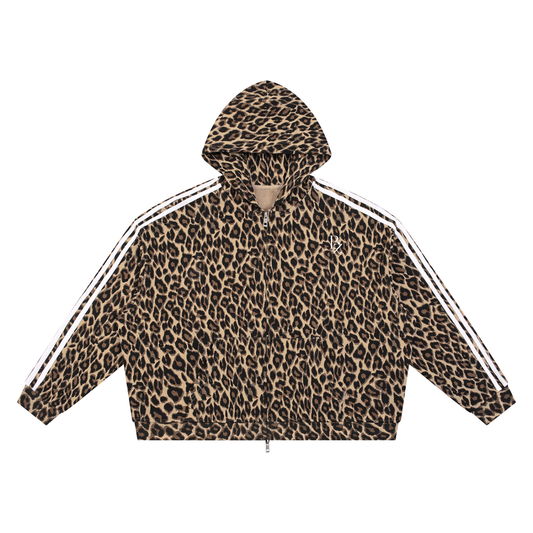 BZ Unisex Leopard Heavyweight Zip Hoodie | Oversized Streetwear Hoodie