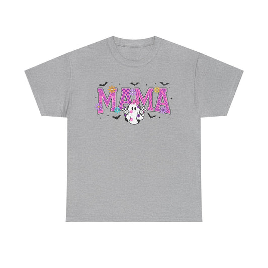 Mama Floral Tee — Cute Ghost & Pink Flower Mom Shirt (Mother’s Day Gift)