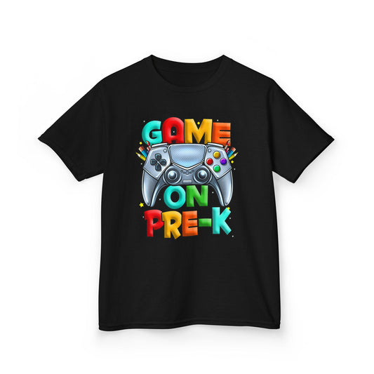 Kids T-Shirt — "Game On Pre-K" Colorful Controller Tee