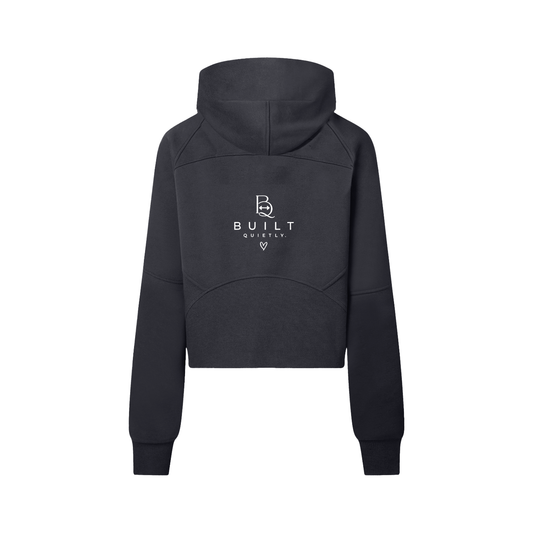 Women’s Cropped Half-Zip Hoodie – Heavyweight Workout & Athleisure Pullover