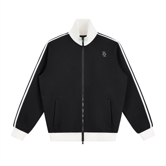 BZ 420 GSM Contrast Side-Stripe Fleece Track Jacket | Unisex Heavyweight Zip-Up