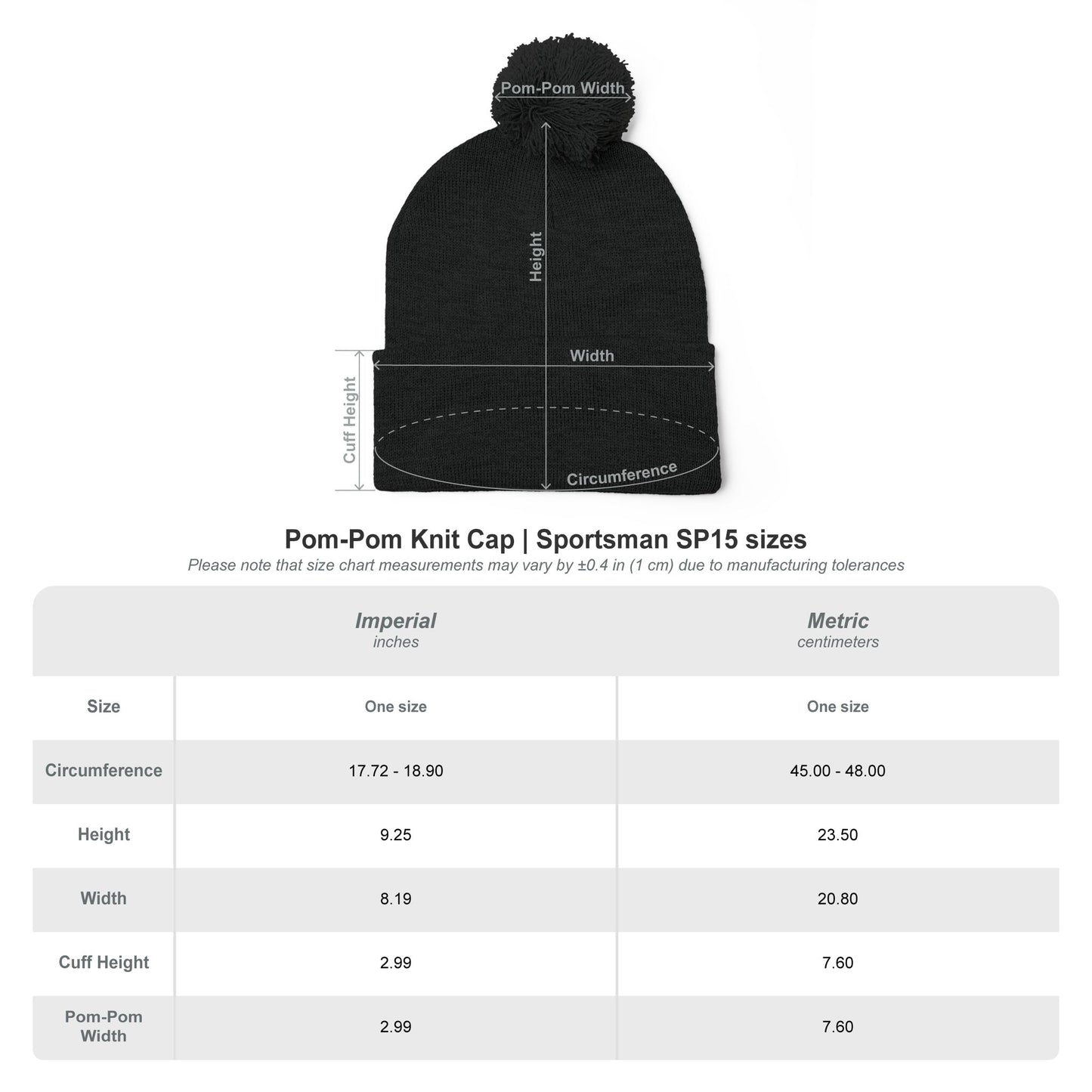 Embroidered Pom-Pom Knit Beanie – Cozy Winter Cap with Monogram Accent