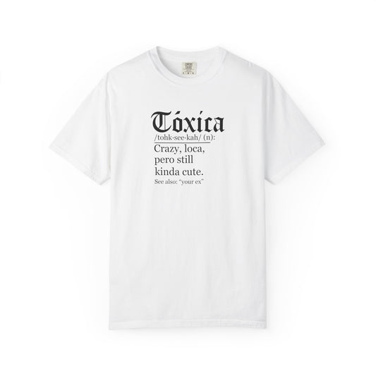 T-shirt — Tóxica Definition Front & Mexican Flag Butterfly Back