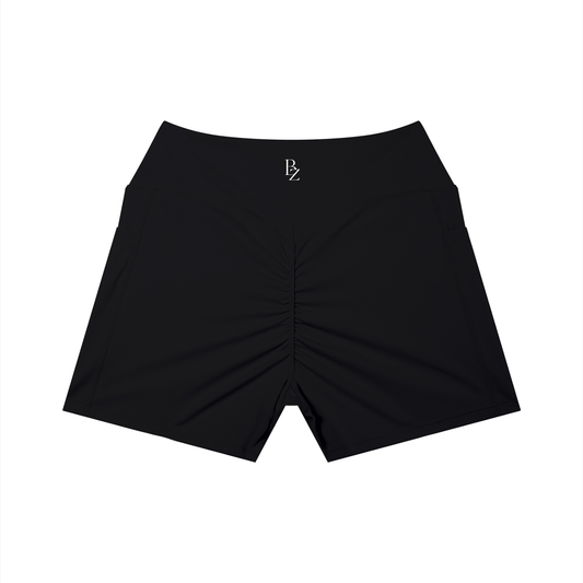 Women’s High-Waisted Yoga Shorts with Pockets – Sculpting Workout Shorts