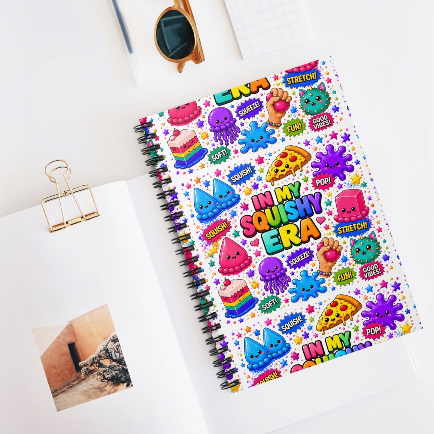 Spiral Notebook — "In My Squishy Era" Cute Kawaii Patterned Ruled Journal
