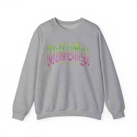 Momster Graphic Sweatshirt — Dripping Neon Halloween Mom Crewneck - Mom Halloween Sweatshirt - Mom Sweater - Mom Halloween Costume - Halloween shirt -