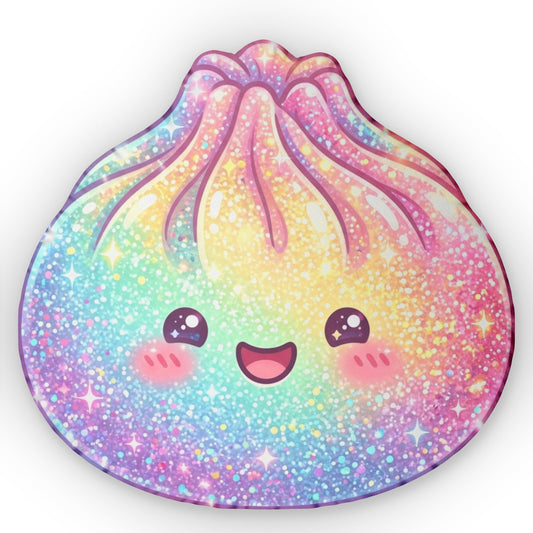 Kawaii Rainbow Dumpling Shaped Pillow – Cute Glitter Galaxy Plush