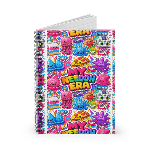 My Needoh Era Spiral Notebook — Colorful Kawaii Sticker Collage Ruled Journal