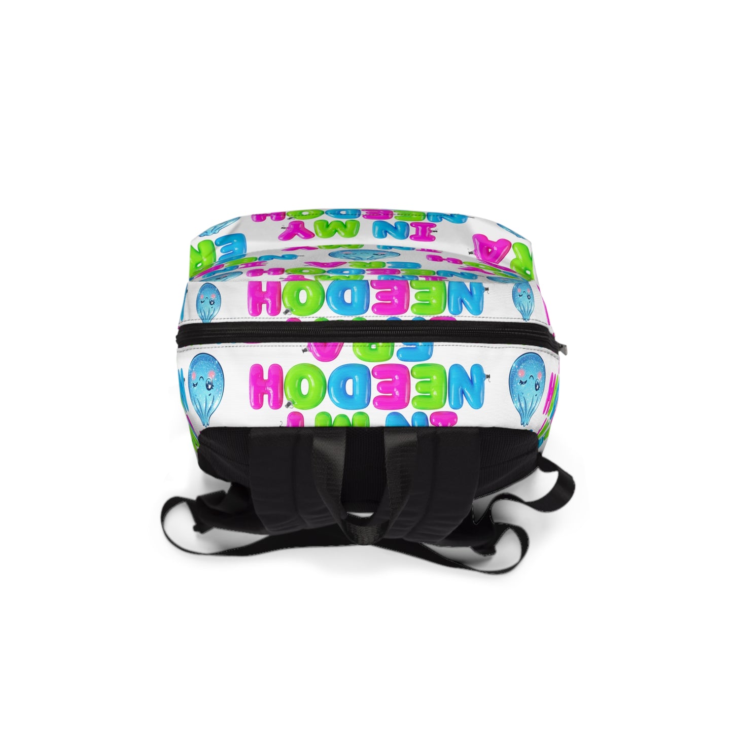 Backpack — "In My Needoh Era" Colorful Cute Emoji Pattern School Bag