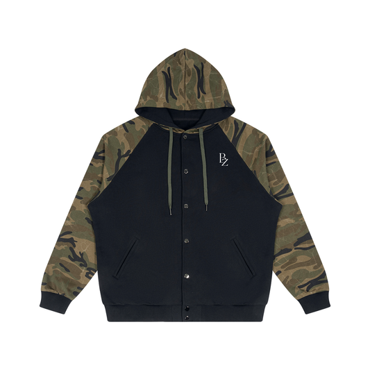 BZ Unisex Heavyweight Camo Zip Hoodie | Premium Gym & Streetwear Jacket
