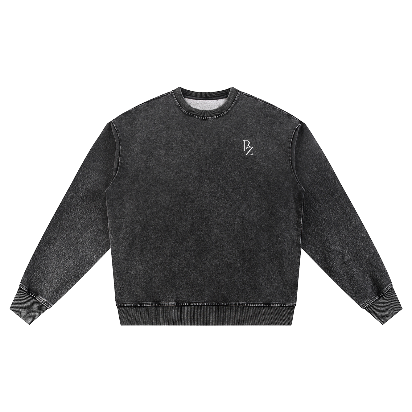 Unisex Snow Wash Oversized Crewneck Sweatshirt – Vintage Heavyweight Pullover