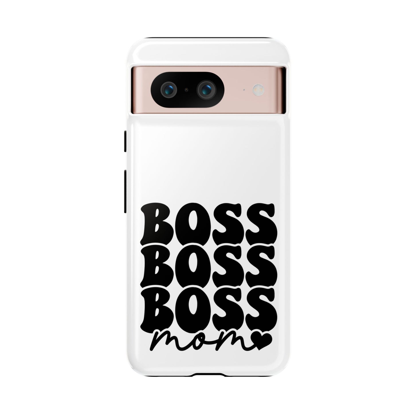 Boss Mom Phone Case — Bold Retro Script Protective Phone Cover