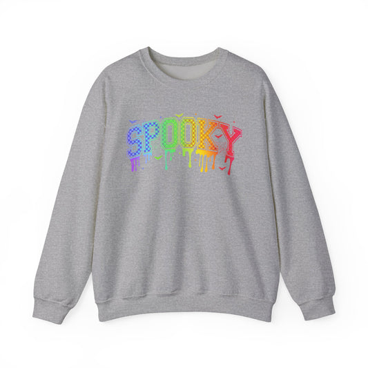 Rainbow Drip "Spooky" Halloween Graphic - halloween shirt - halloween sweater - halloween sweatshirt - halloween costume - ghost sweater