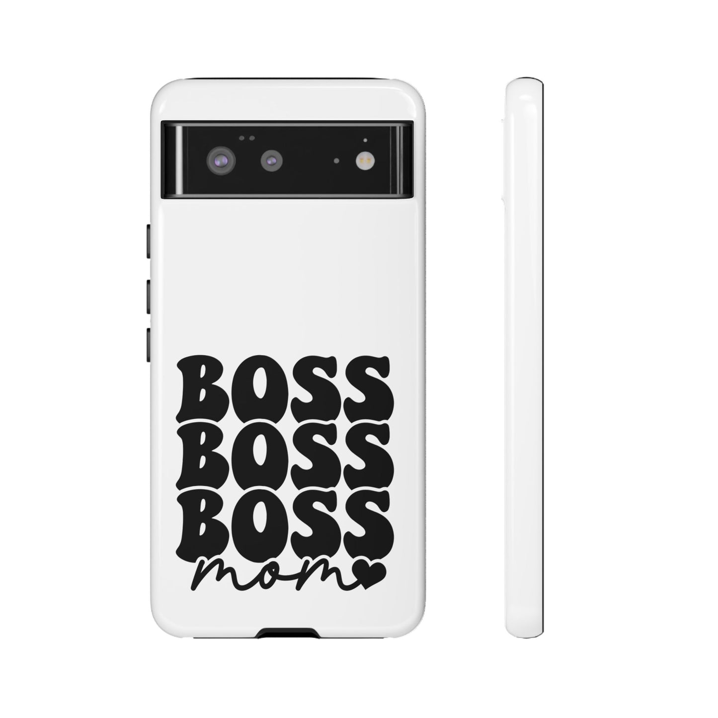 Boss Mom Phone Case — Bold Retro Script Protective Phone Cover