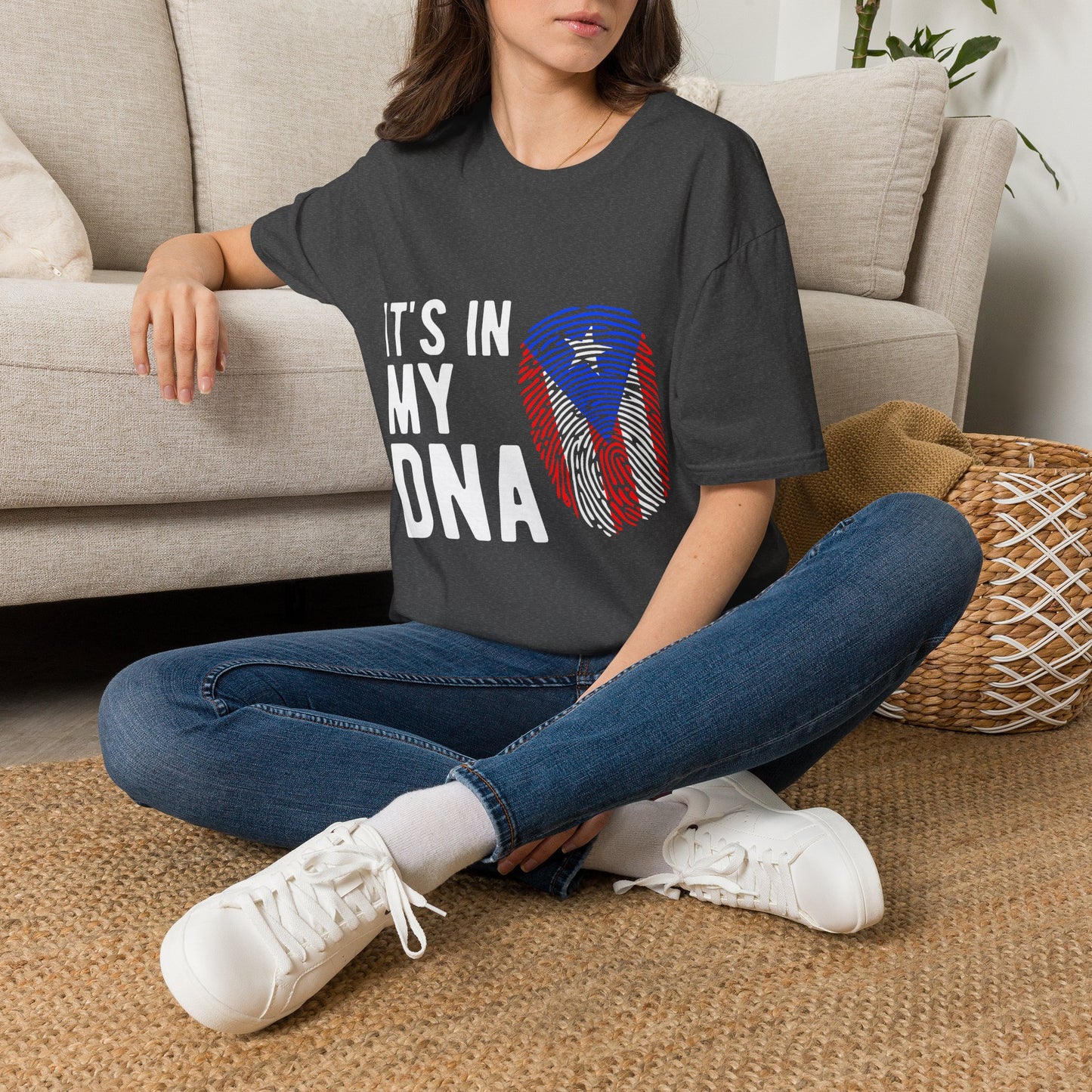 T‑Shirt — "It's In My DNA" Puerto Rico Flag Fingerprint Tee