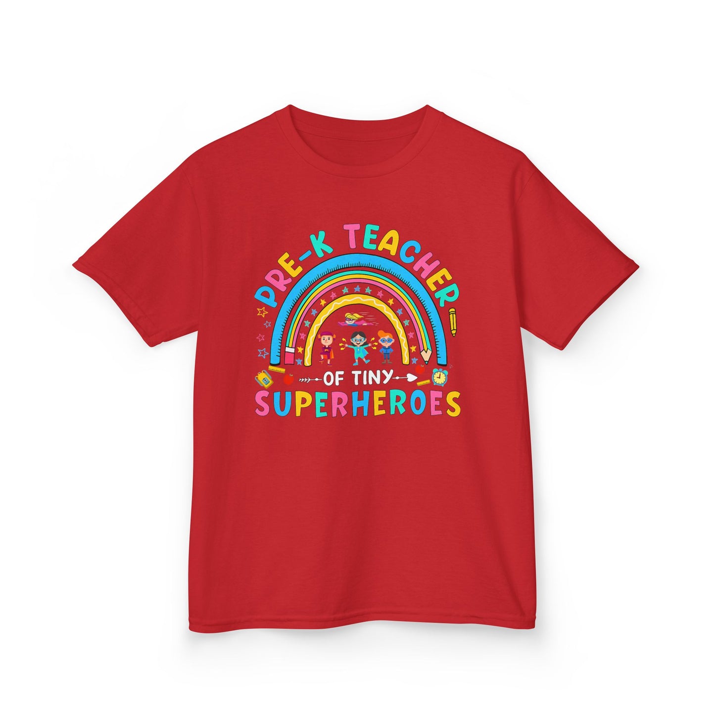 Pre-K Teacher of Tiny Superheroes Kids T-Shirt