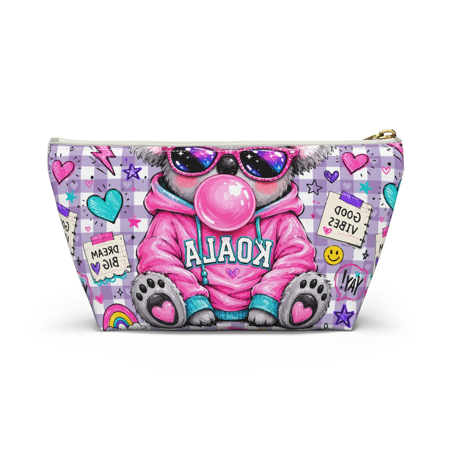 Cute Koala Bubblegum Accessory Pouch - kids pencil holder - back to school supplies - gifts for school - pink pencil holder