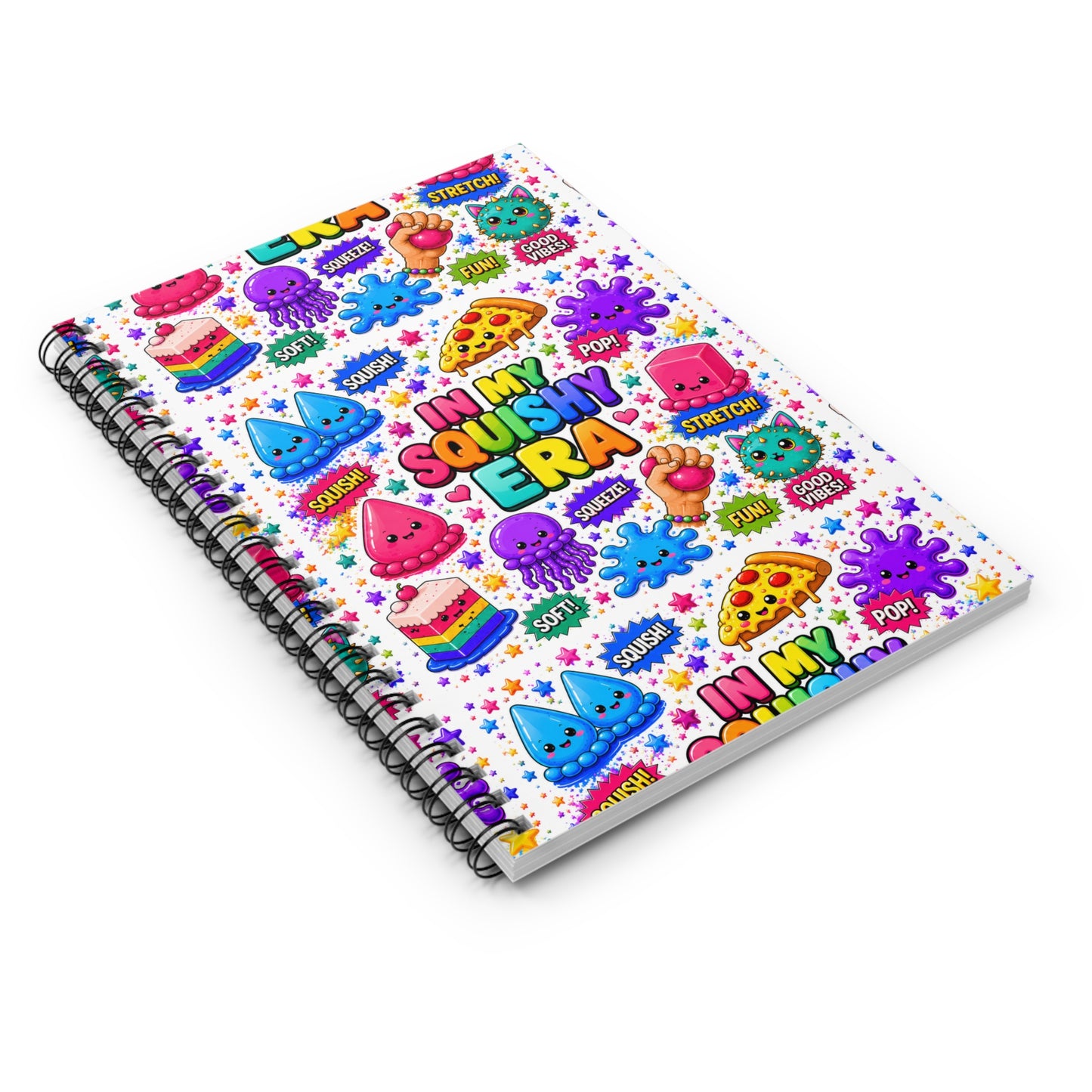 Spiral Notebook — "In My Squishy Era" Cute Kawaii Patterned Ruled Journal