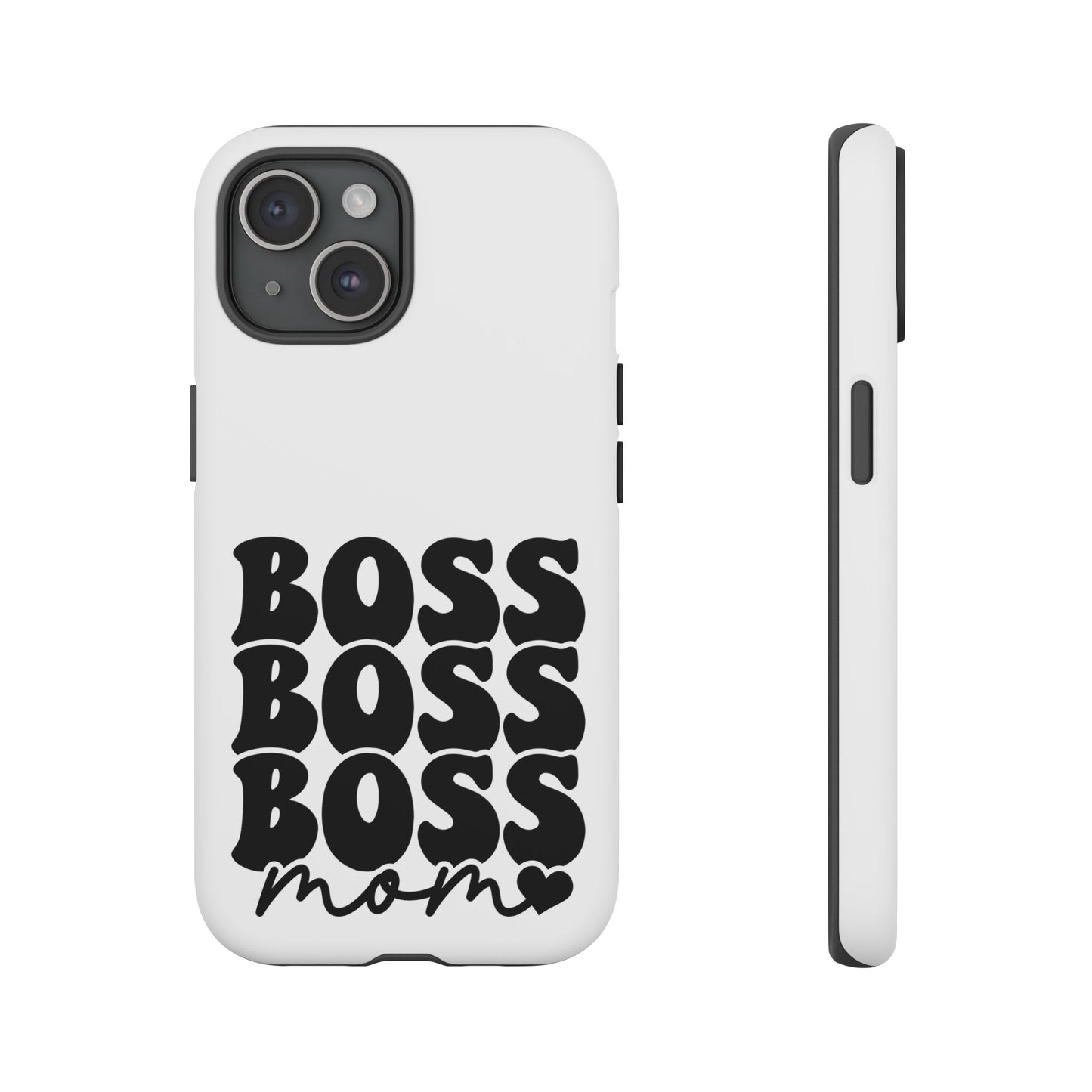 Boss Mom Phone Case — Bold Retro Script Protective Phone Cover