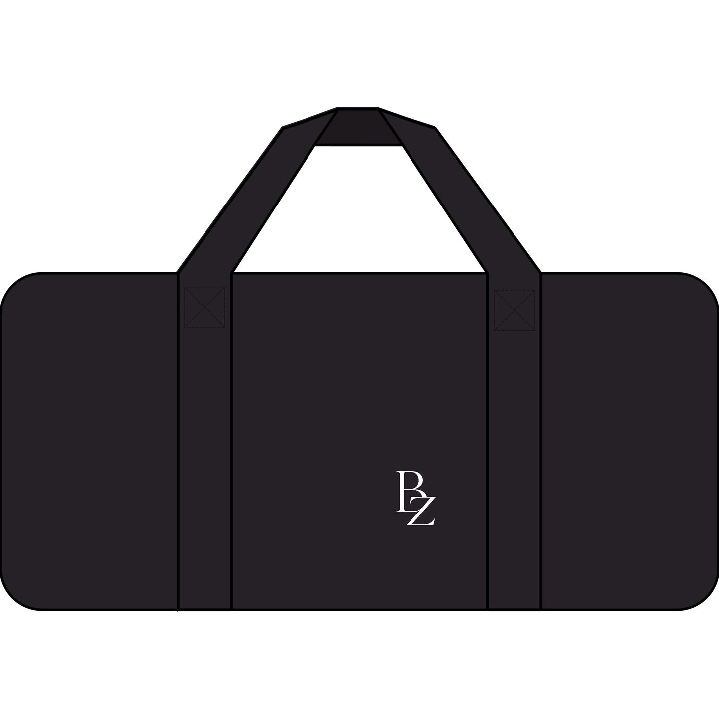Duffel Bag — Black Camo & Checker Strap Travel Gym Weekender with BZ Logo