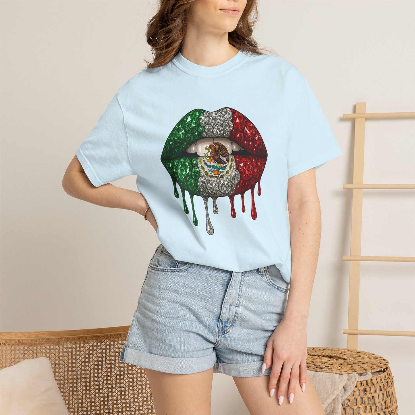 Mexico Flag Drip Lips T-Shirt