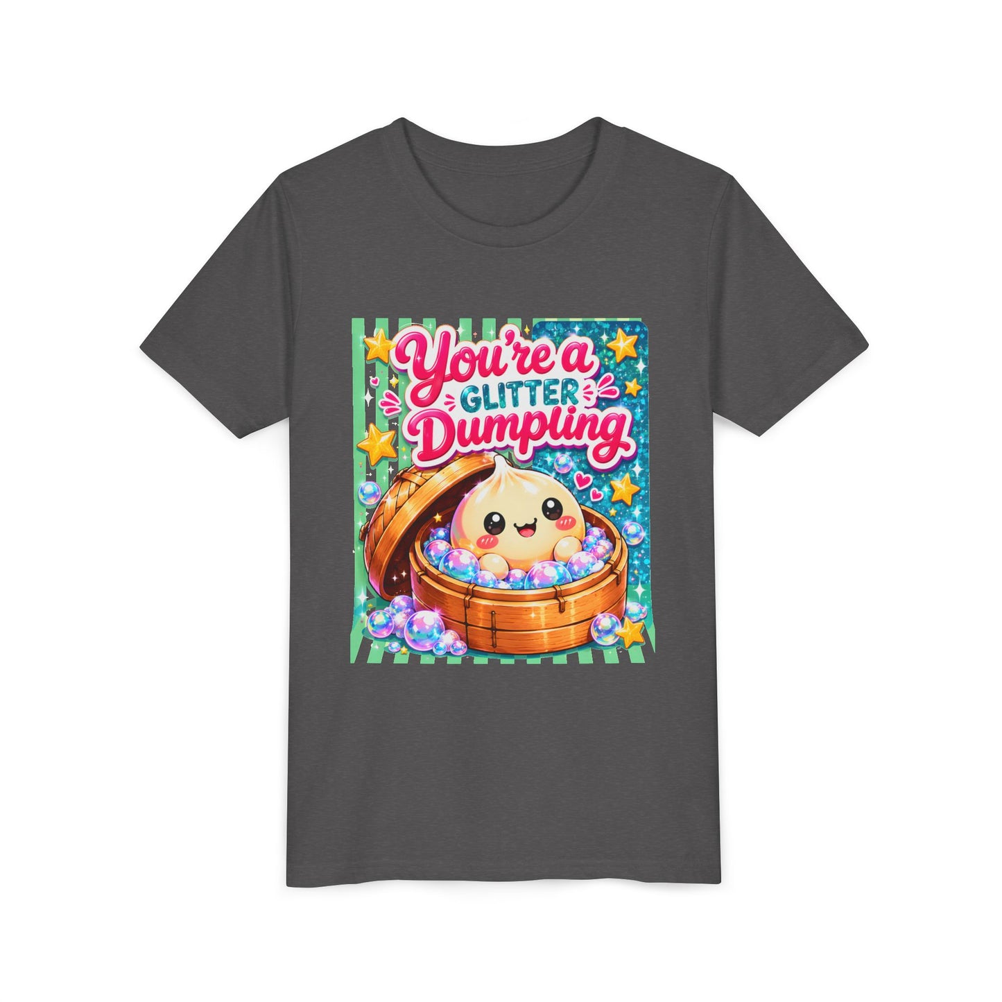 Youth Tee – “You’re a Glitter Dumping” Cute Dumpling Graphic