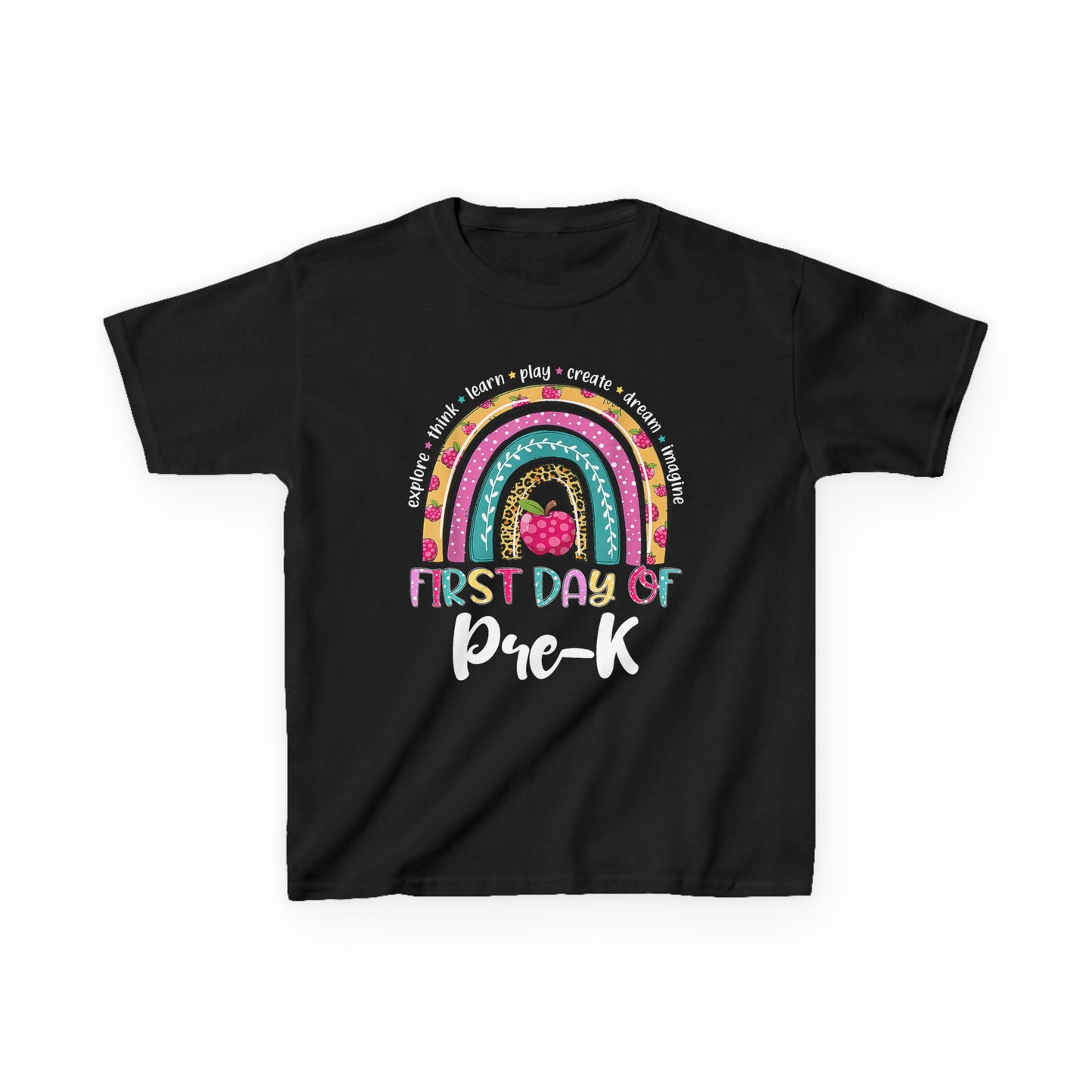 First Day of Pre-K Kids T-Shirt – Colorful Rainbow Back-to-School Tee