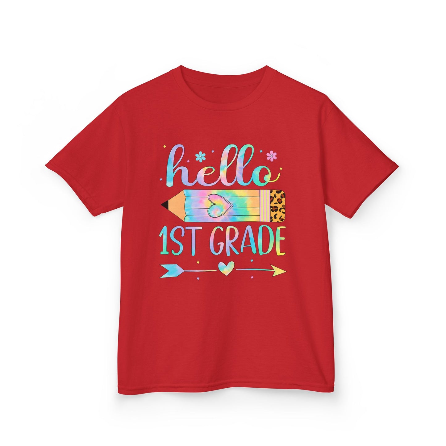 Hello 1st Grade Kids T-Shirt — Back to School Pencil Design