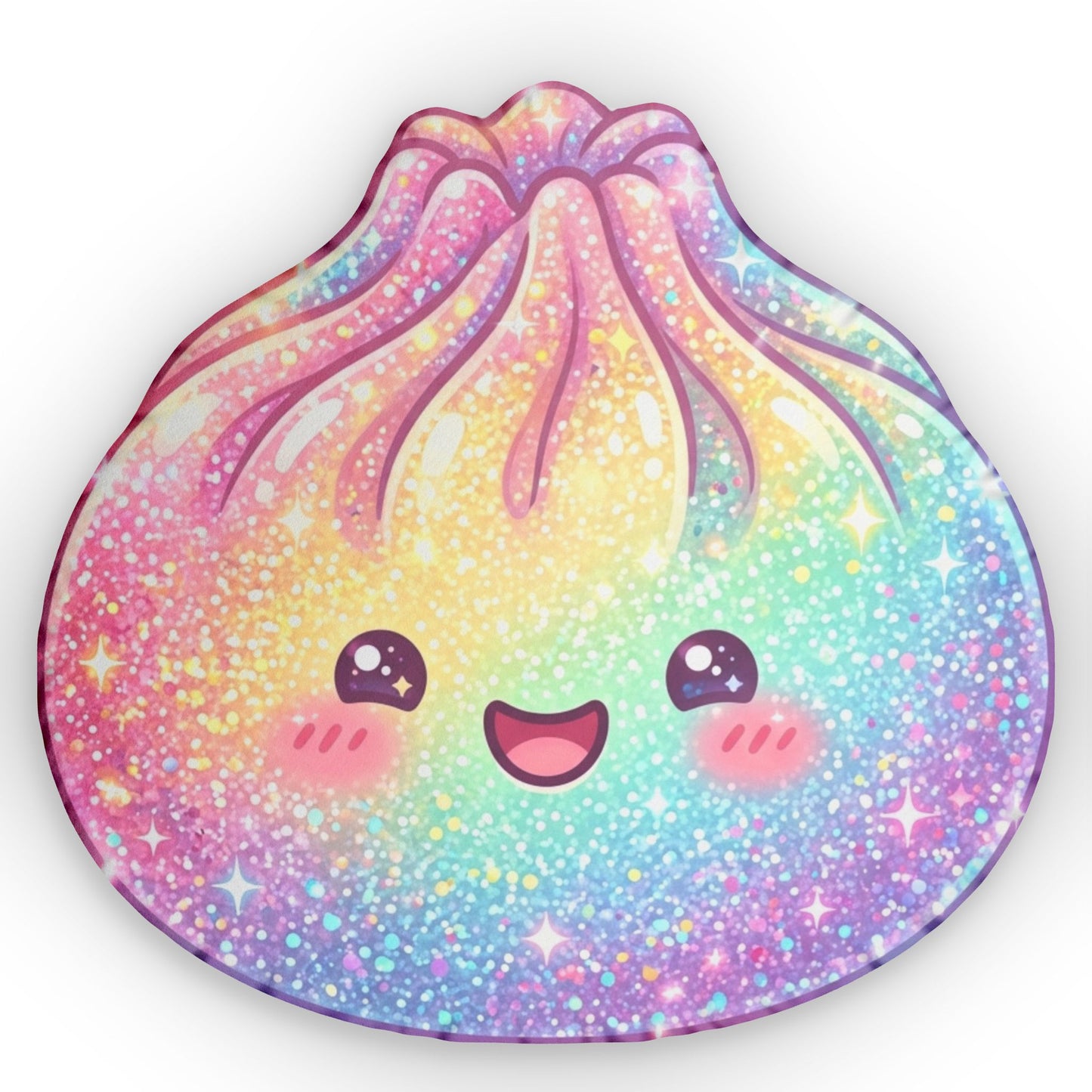 Kawaii Rainbow Dumpling Shaped Pillow – Cute Glitter Galaxy Plush