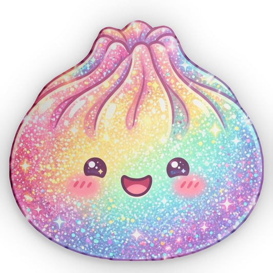 Kawaii Rainbow Dumpling Shaped Pillow – Cute Glitter Galaxy Plush