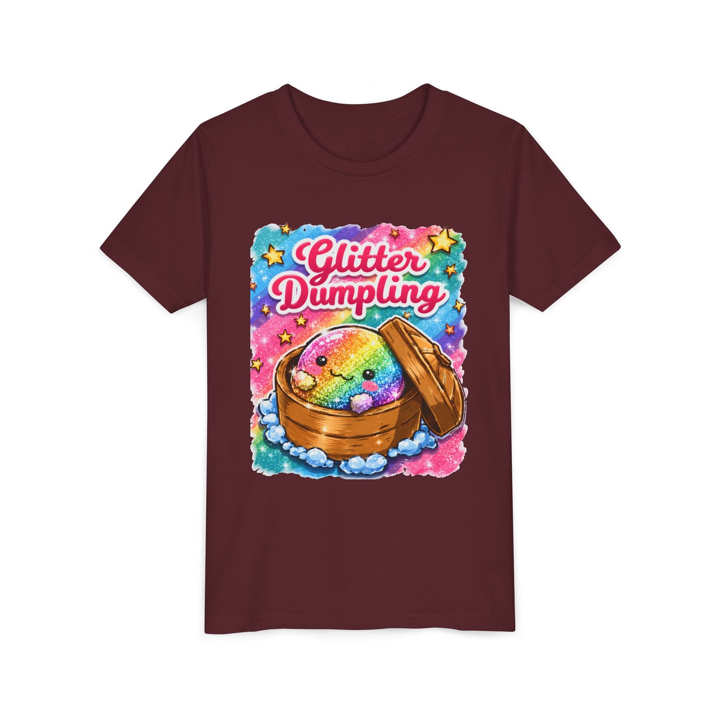 Youth Tee — 'Glitter Dumpling' Rainbow Kawaii Dumpling Shirt