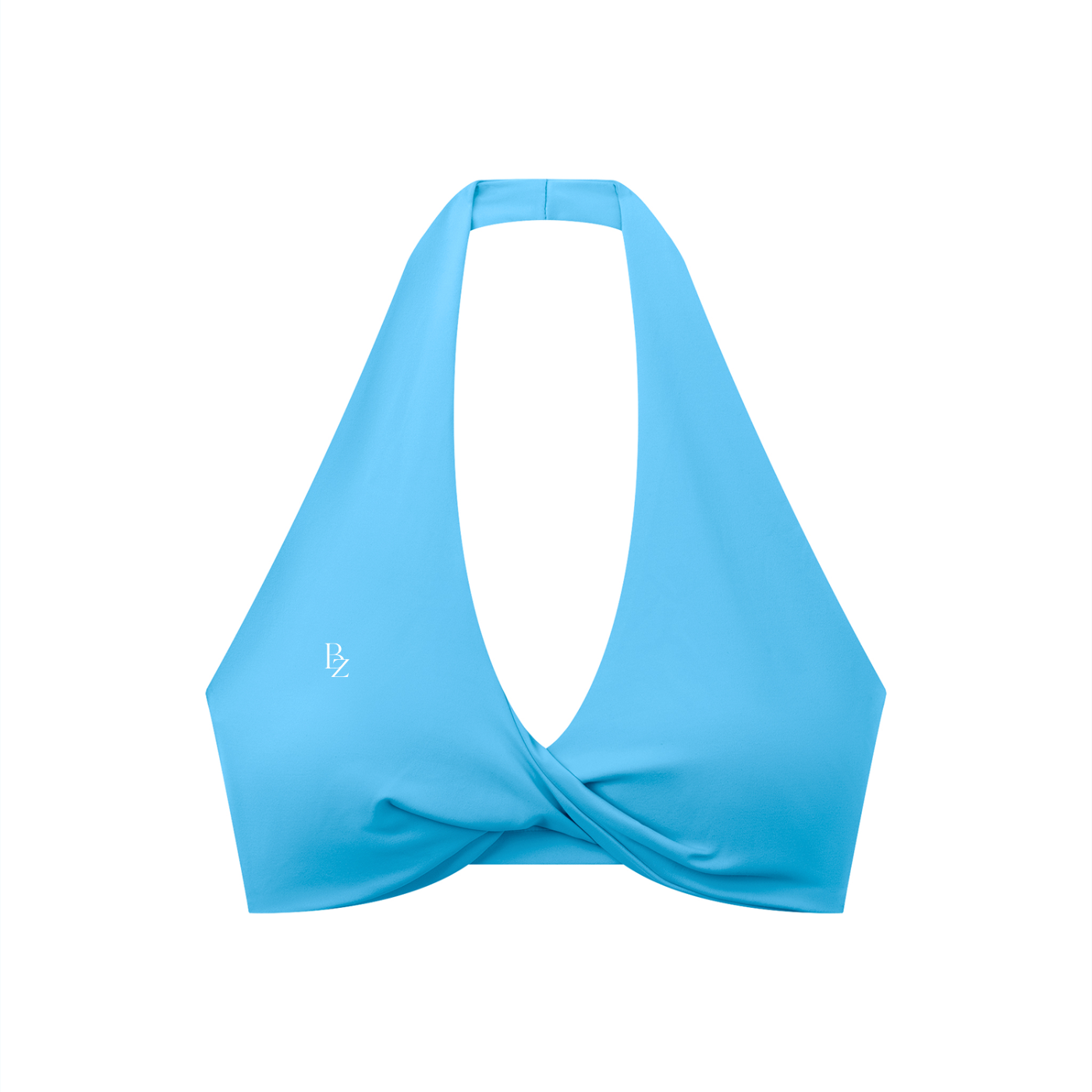 Women’s Pleated Halter Sports Bra – Twist Front Workout Crop Top