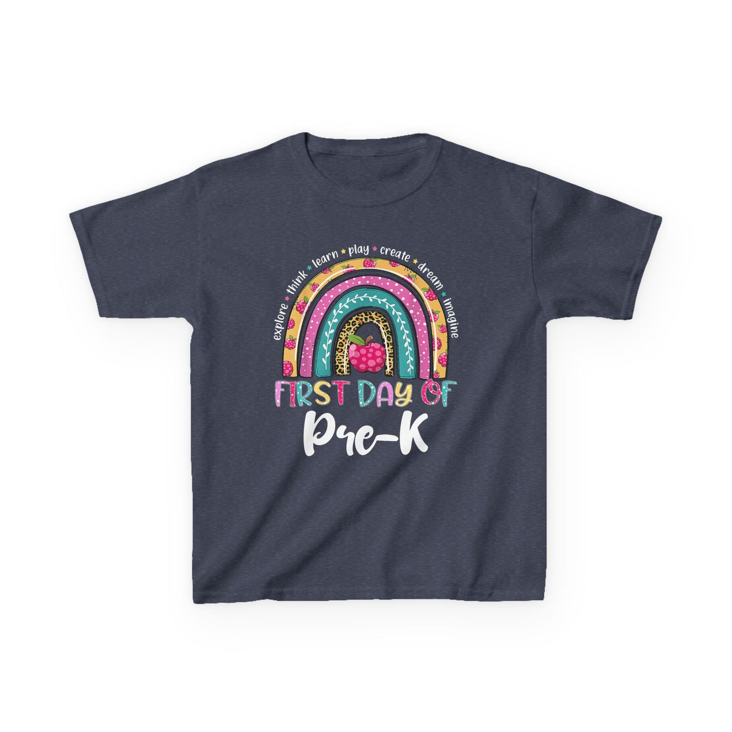 First Day of Pre-K Kids T-Shirt – Colorful Rainbow Back-to-School Tee