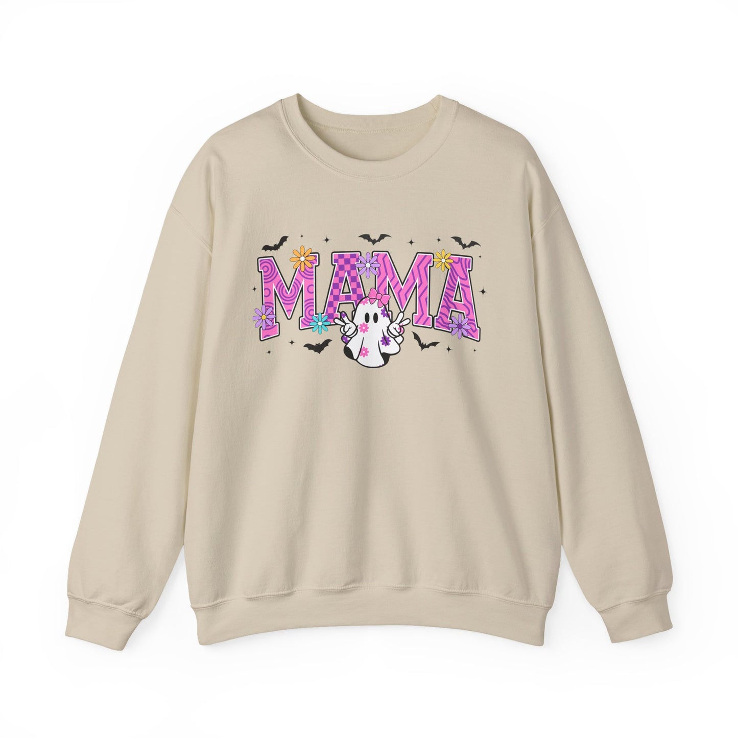 Mama Ghost Crewneck Sweatshirt – Pink Halloween Mom Pullover- Halloween Sweatshirt - Halloween Costume - Mama Sweatshirt - Mama Sweater