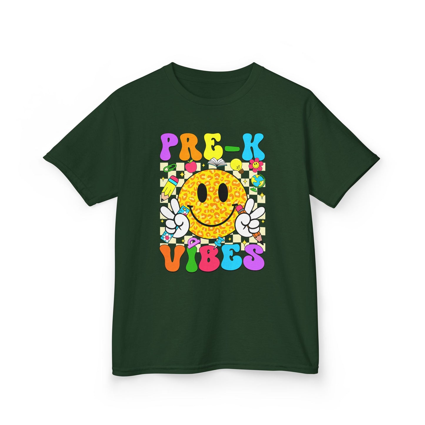 Kids T‑Shirt — "Pre-K Vibes" Smiley Back‑to‑School Tee