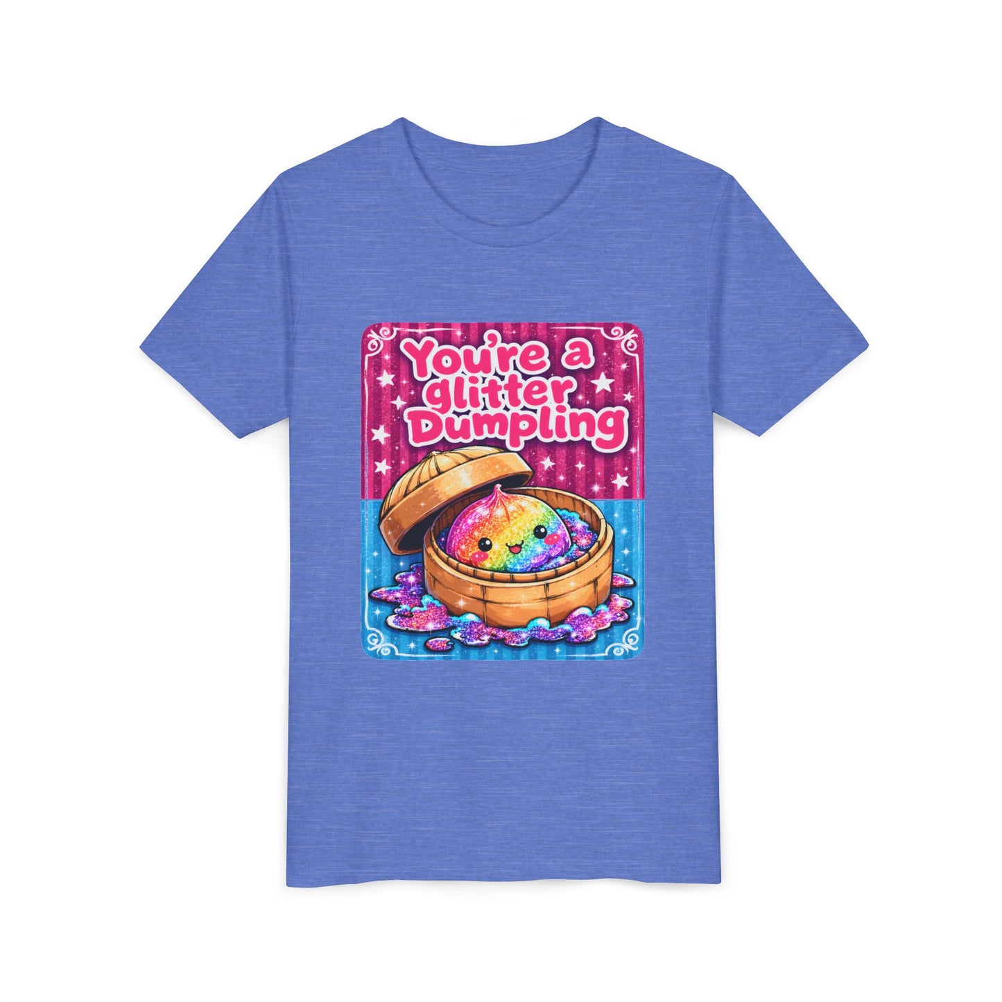 Youth T-Shirt — "You're a Glitter Dumpling" Cute Rainbow Dumpling Kids Tee