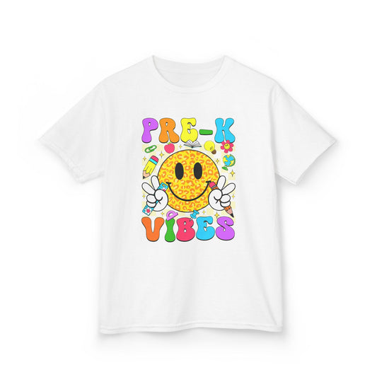 Kids T‑Shirt — "Pre-K Vibes" Smiley Back‑to‑School Tee