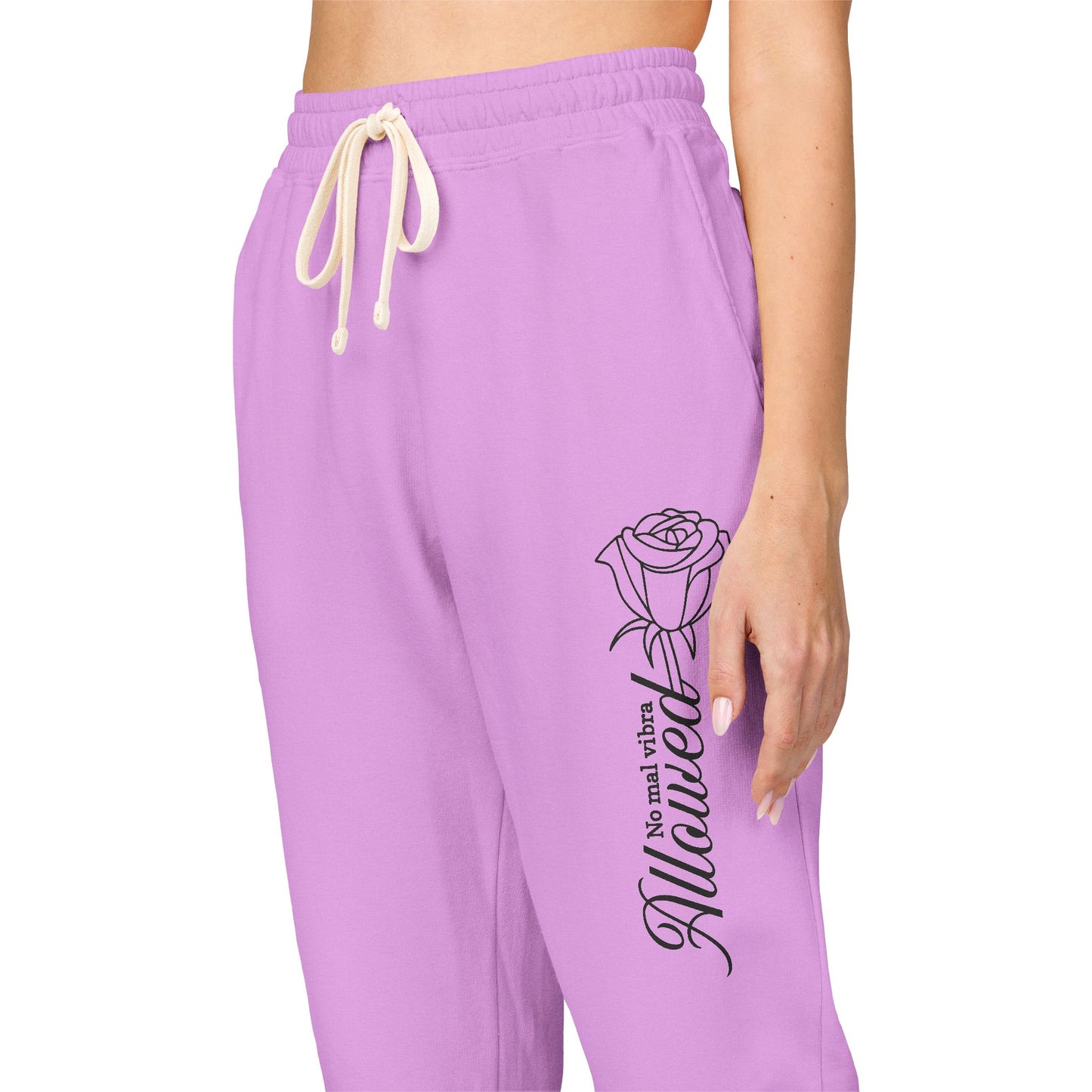 Good vibes only - Fleece Sweatpants with Vertical Script Logo