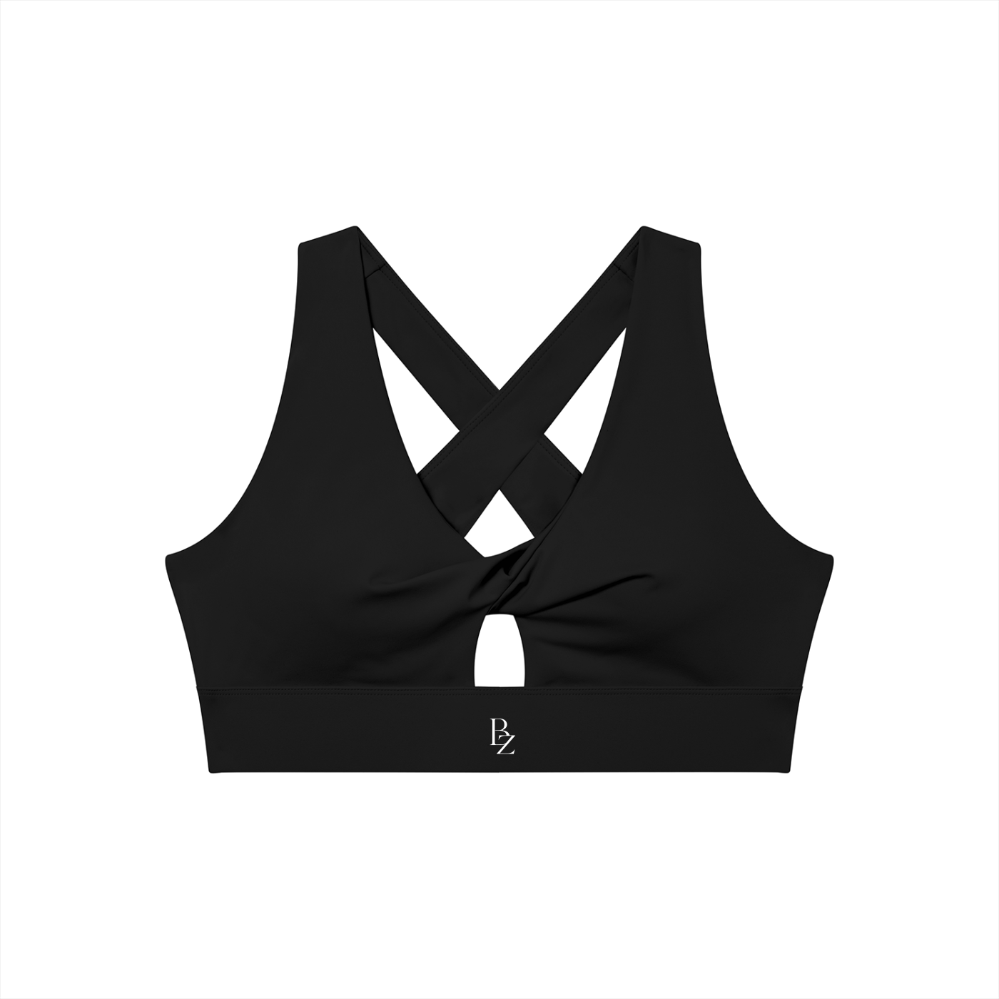 Women’s Twist Front V-Neck Sports Bra – Flattering Workout Crop Top