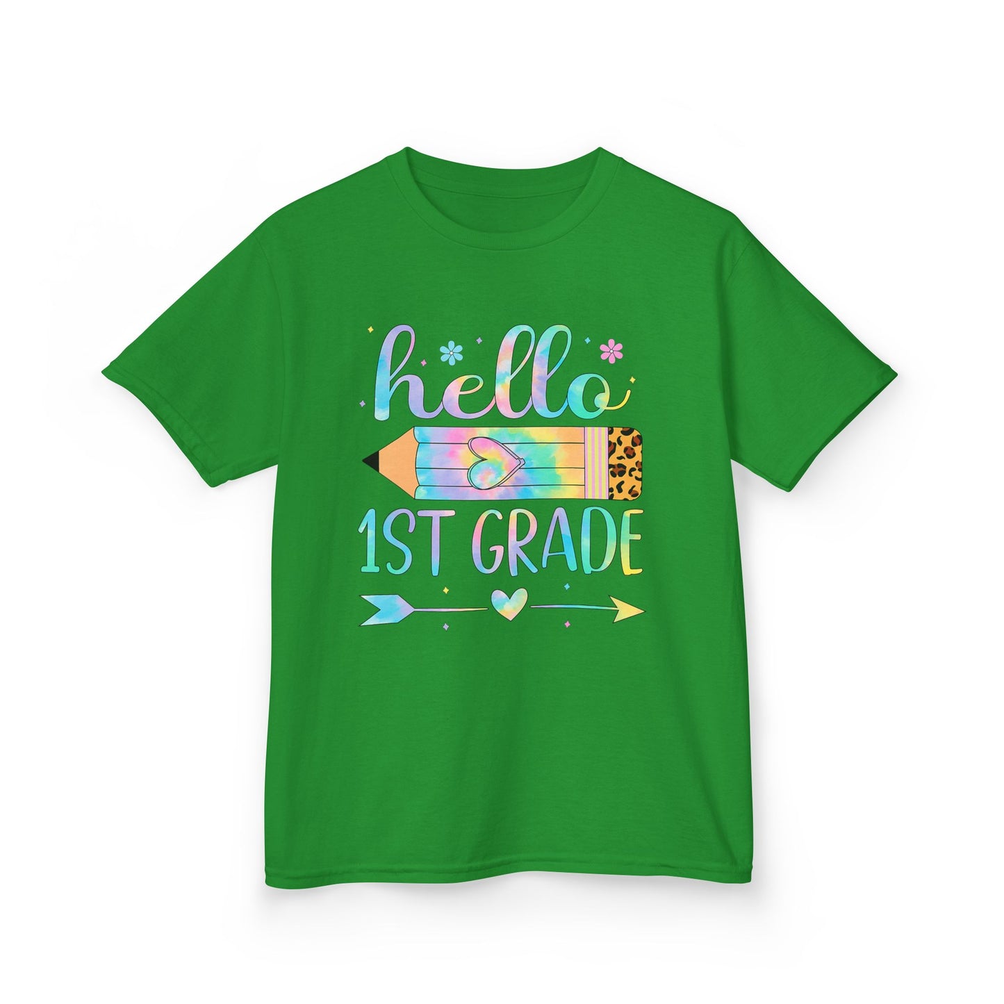 Hello 1st Grade Kids T-Shirt — Back to School Pencil Design